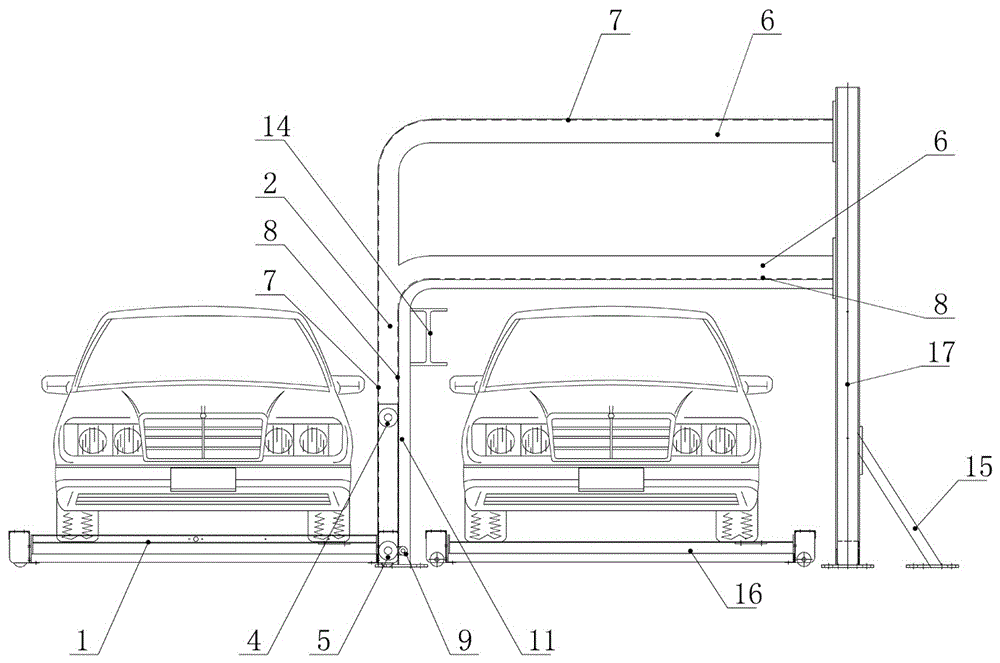 Two-layer avoiding-free parking lifting device and parking equipment