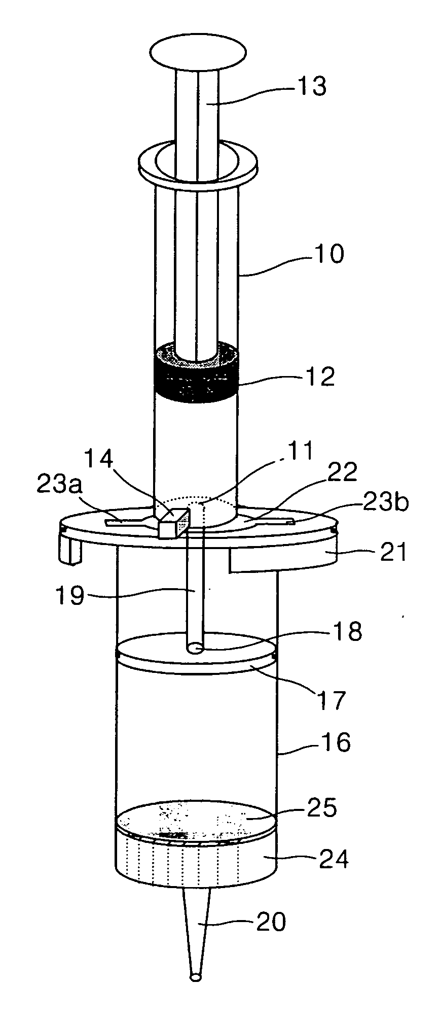 Device and method for pre-treating and injecting liquid specimen