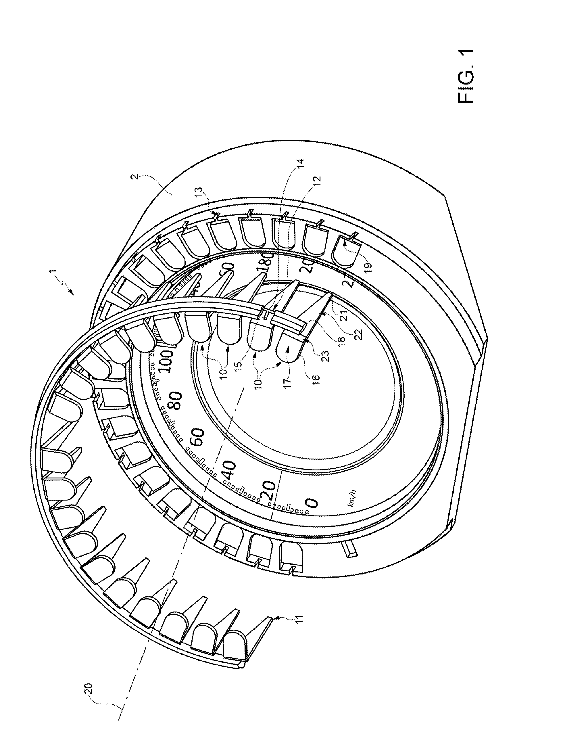 Light-guide device having a plurality of light-guide elements for a vehicle control panel