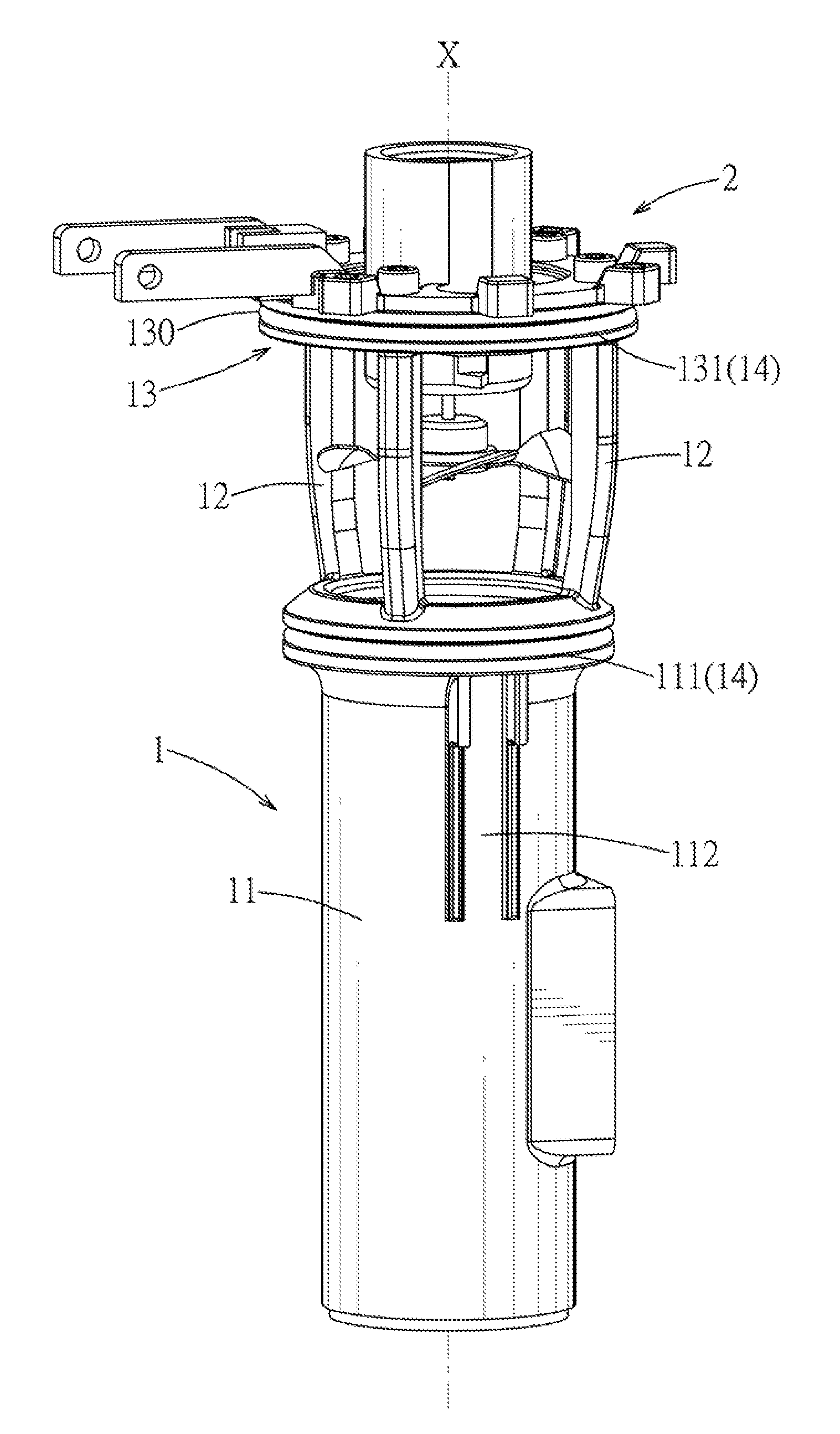 Pneumatic cylinder module for a combustion nailing tool