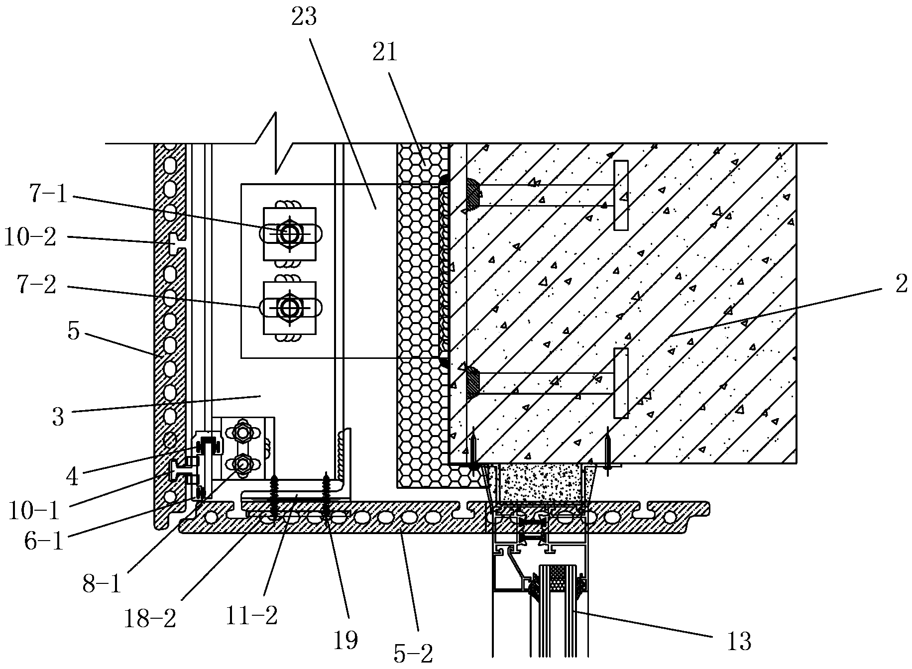 Installation and construction method for ceramic plate curtain wall