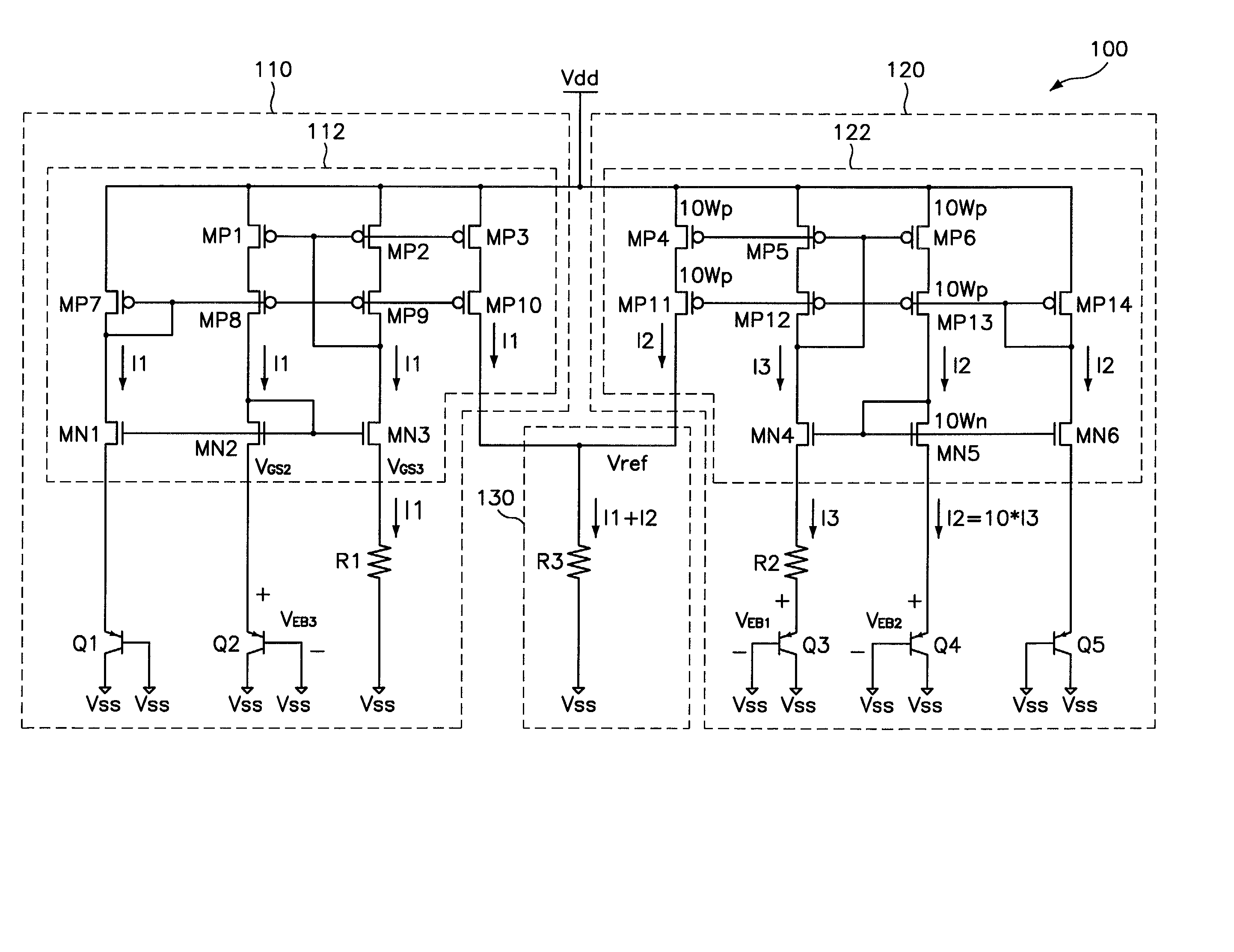 Current mirror type bandgap reference voltage generator