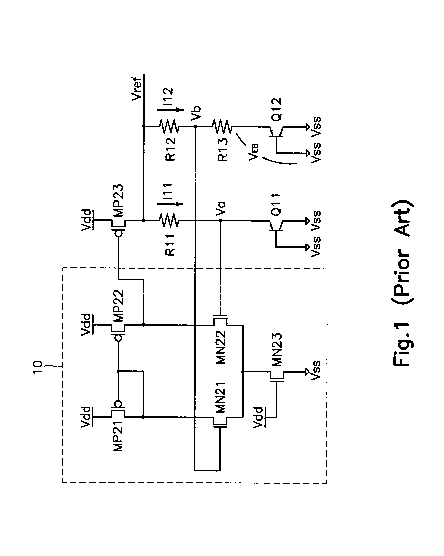 Current mirror type bandgap reference voltage generator