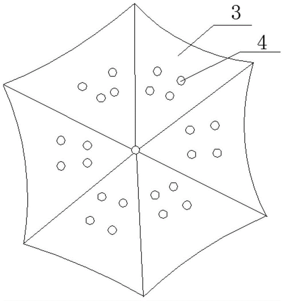 A kind of perforated multifunctional umbrella structure