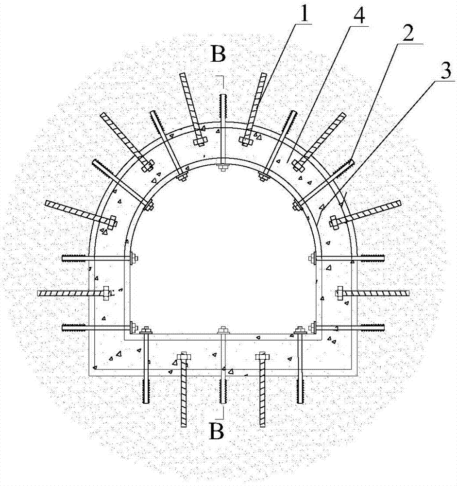 Well wall structure and construction method of a water-bearing rock formation