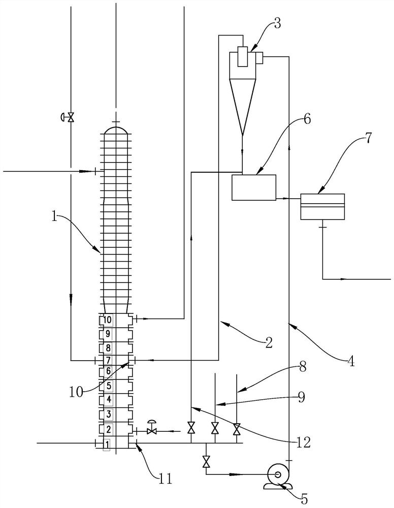 Process method for improving crystallization granularity of carbonization reaction material in carbonization tower in sodium carbonate production