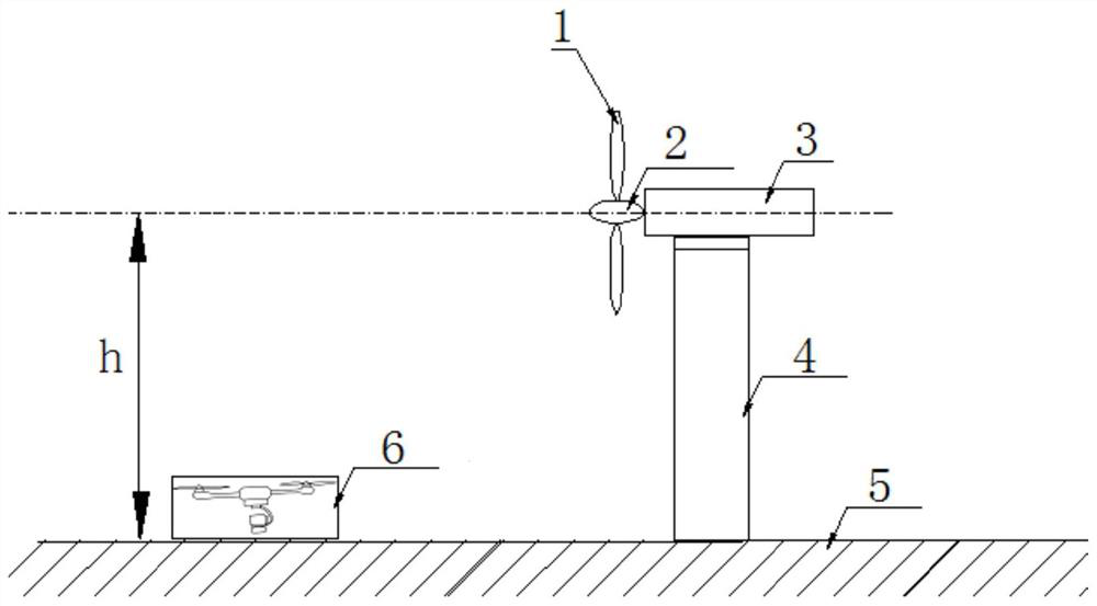 Height measuring method for wind turbine generator