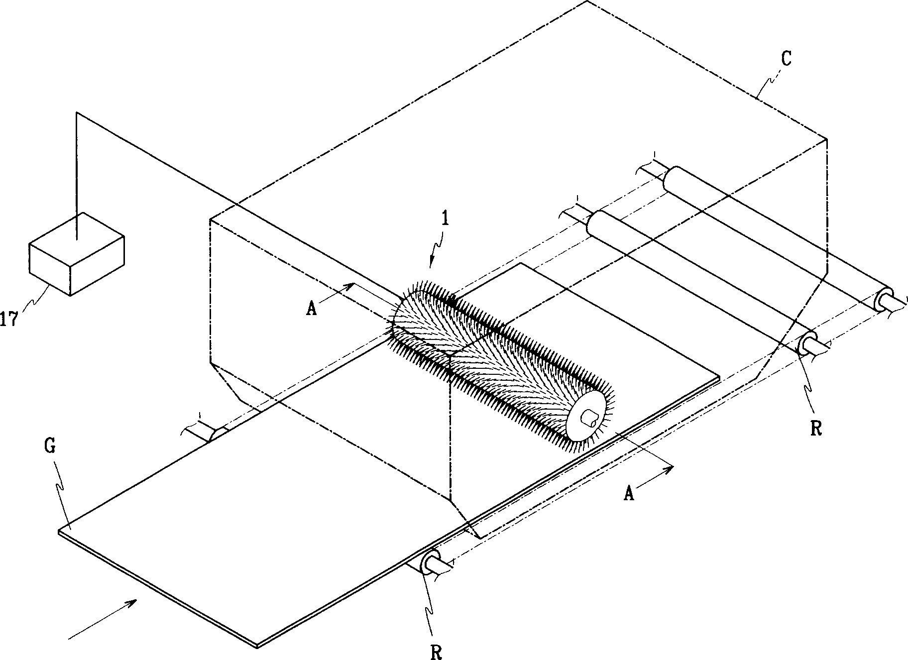Glass panel cleaning device for flat panel display