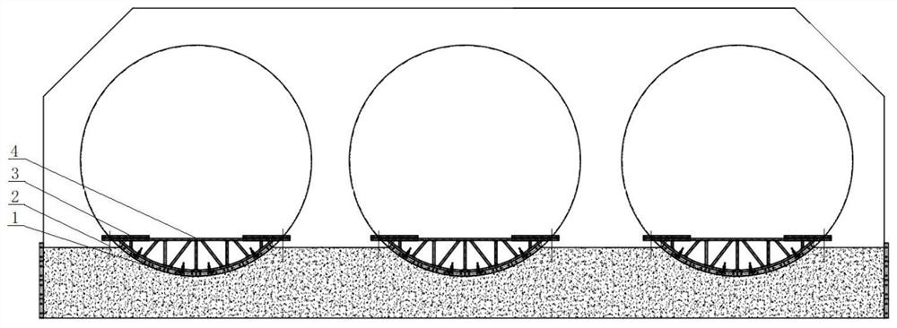 Inverted arch formwork applied to three-pipe one-connected concrete structure inverted siphon pipeline