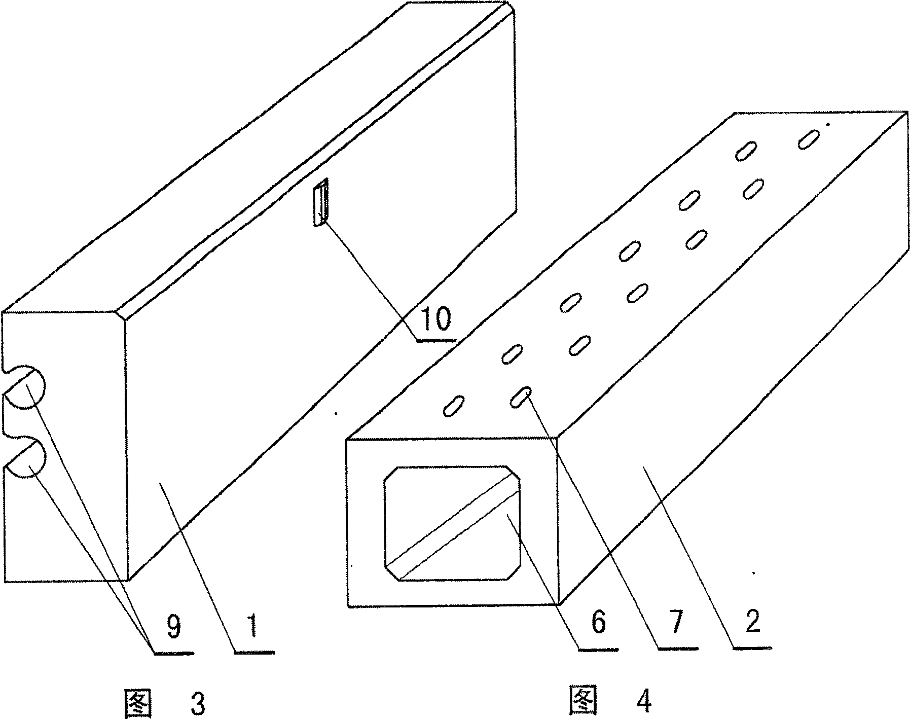 Road edge side protective block built-in drain-pipe