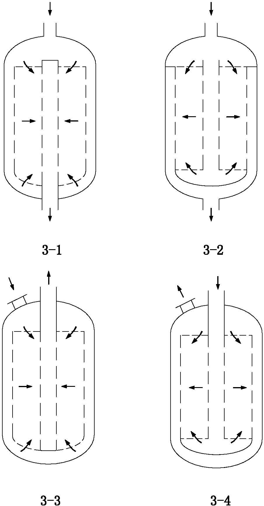 Double-shaft radial flow reactor