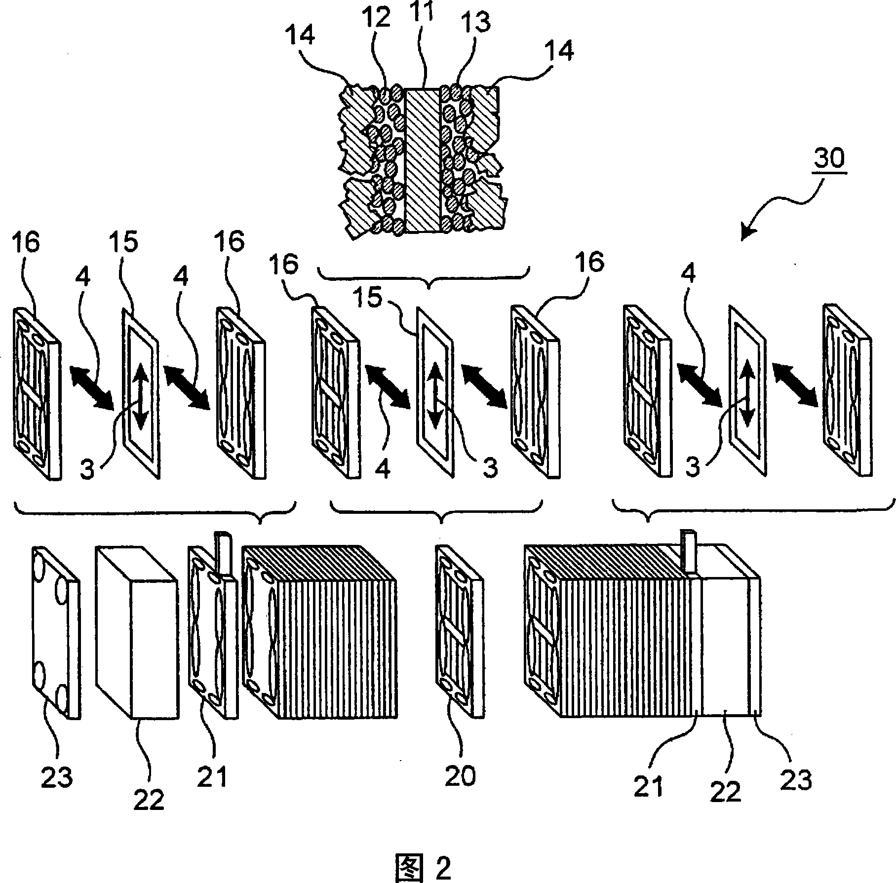 Stack for fuel cell, and fuel cell