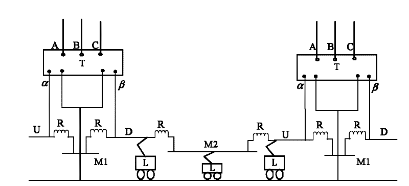 Switch-free switching auto-passing neutral section device for the electric railway