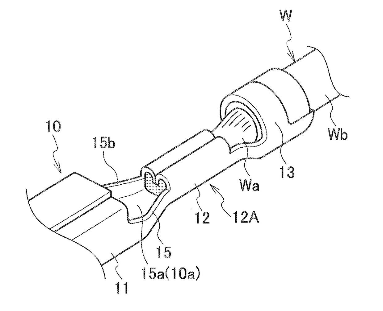 Electric wire with terminal, and method for manufacturing same