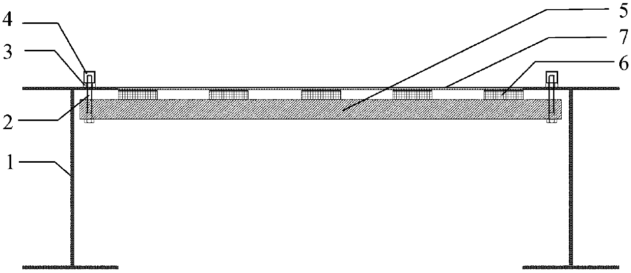 Efficient steel-concrete combined bridge panel template structure and application method