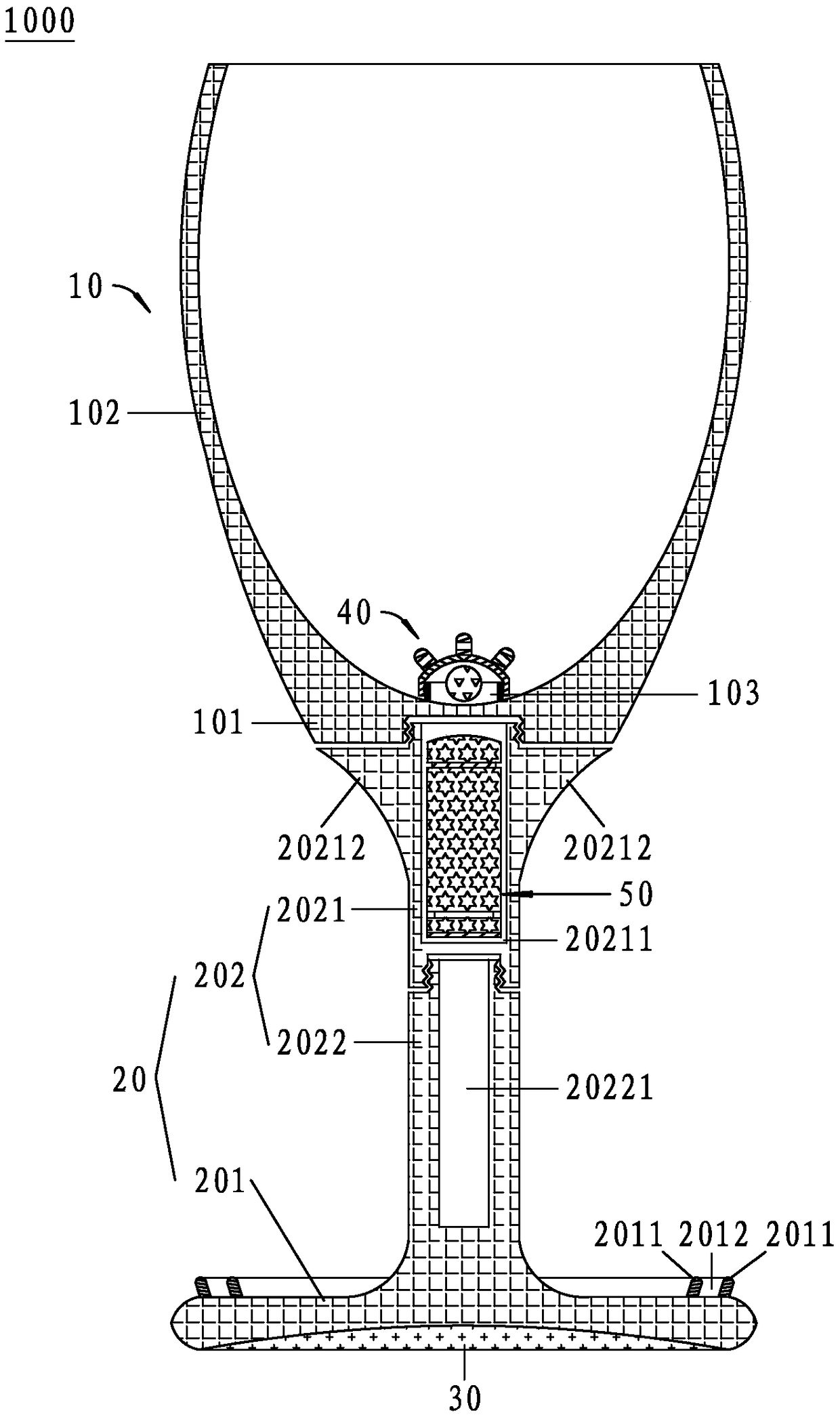 Split multifunctional goblet