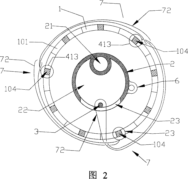 Self-extending type bracket flexible connection ring compressing mechanism