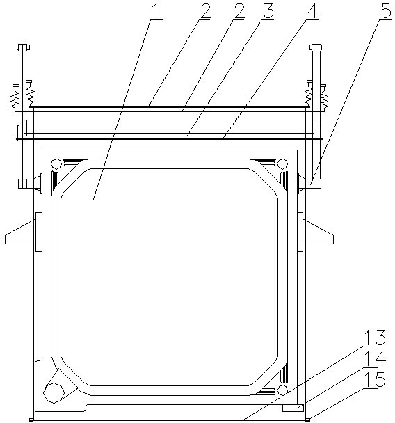 All crank unloading device for press filter