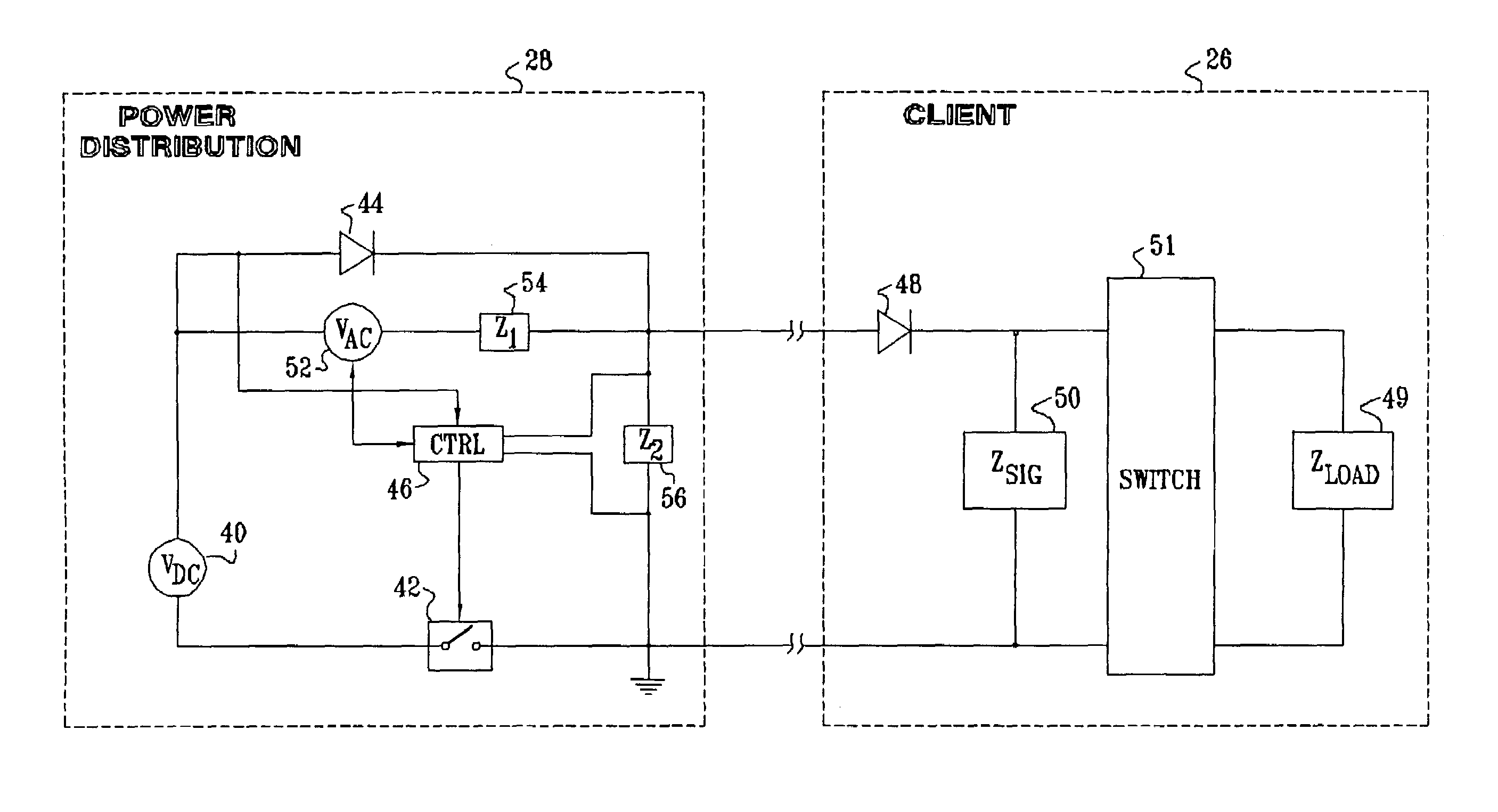 Detecting network power connection status using AC signals