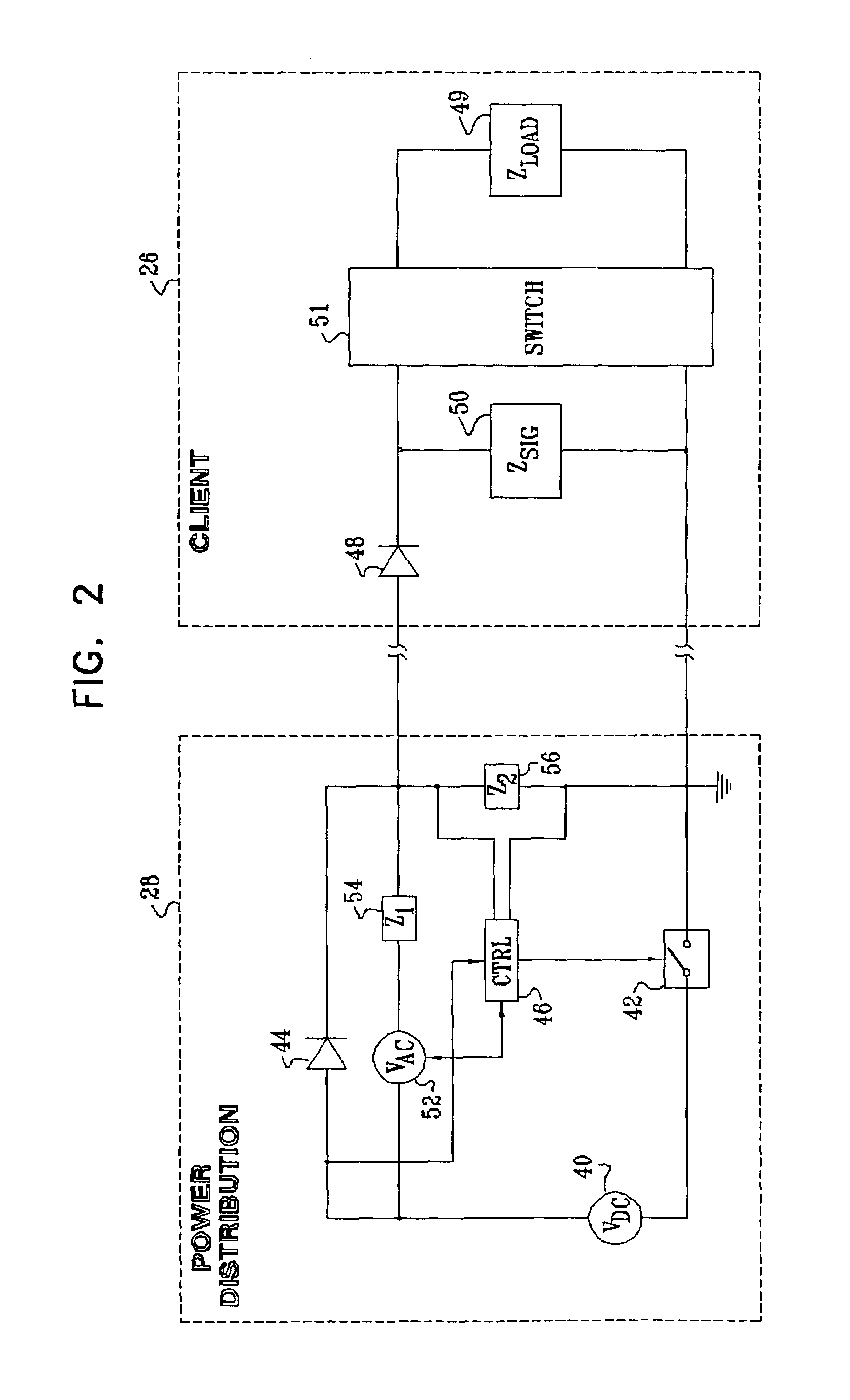 Detecting network power connection status using AC signals