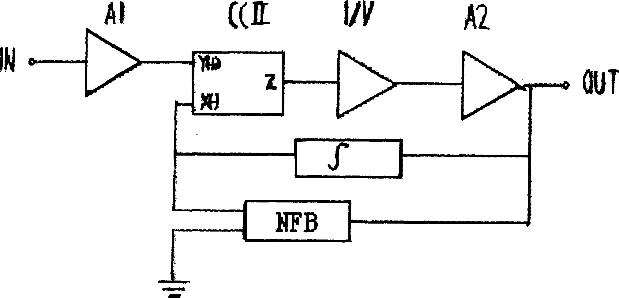 High-fidelity power amplifier of current mode