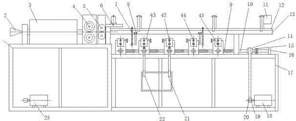Parallel multi-head full-automatic reinforcing bar straightening and hoop bending device and use method thereof