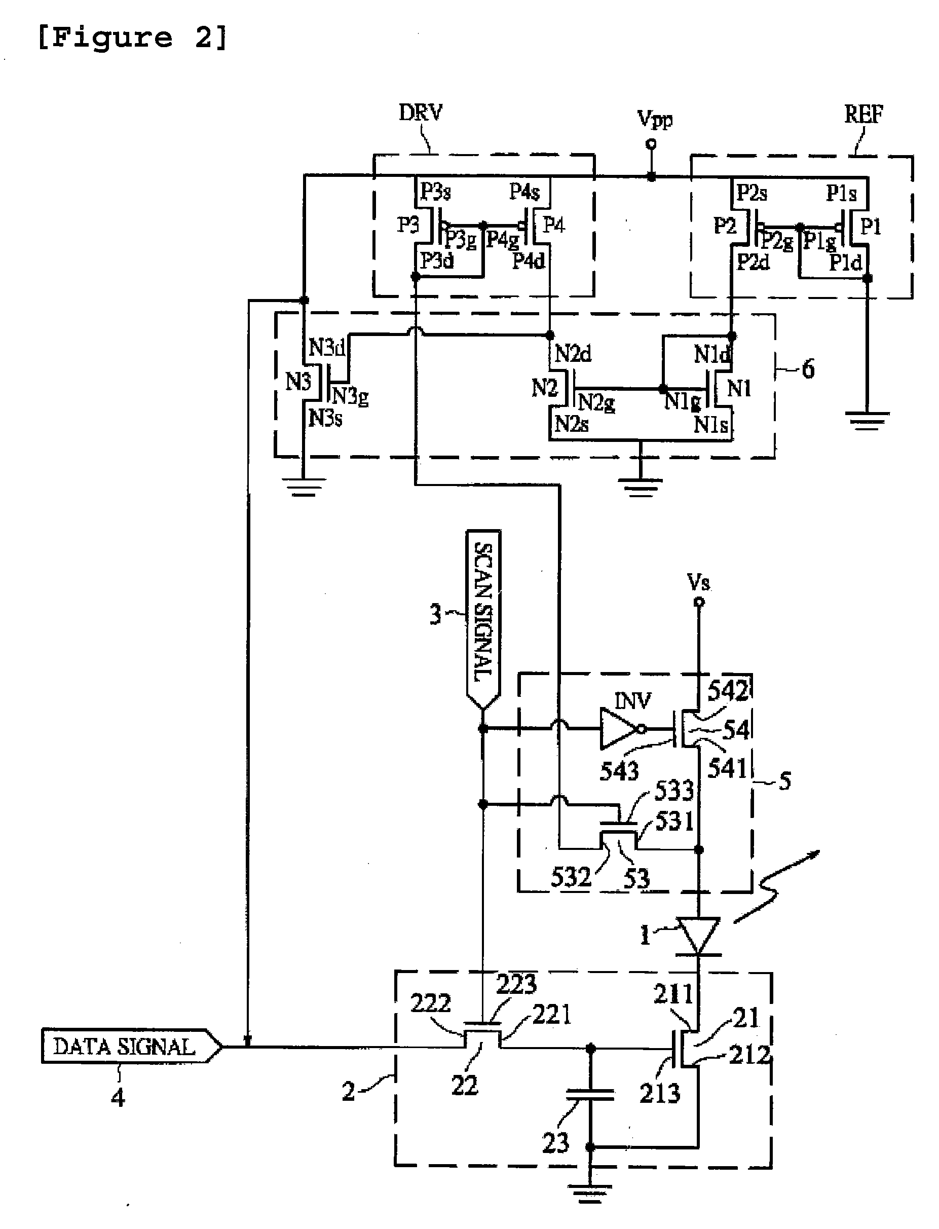 Amoled drive circuit using transient current feedback and active matrix driving method using the same