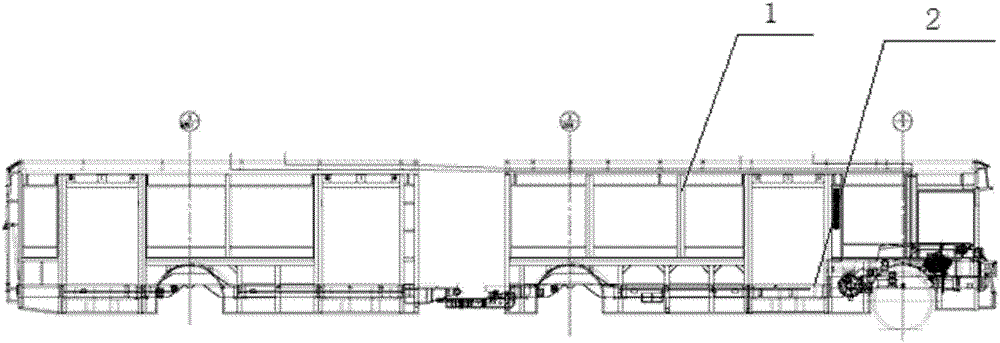 Front-mounted 18-meter rapid bus air-conditioning state driving area structural layout system