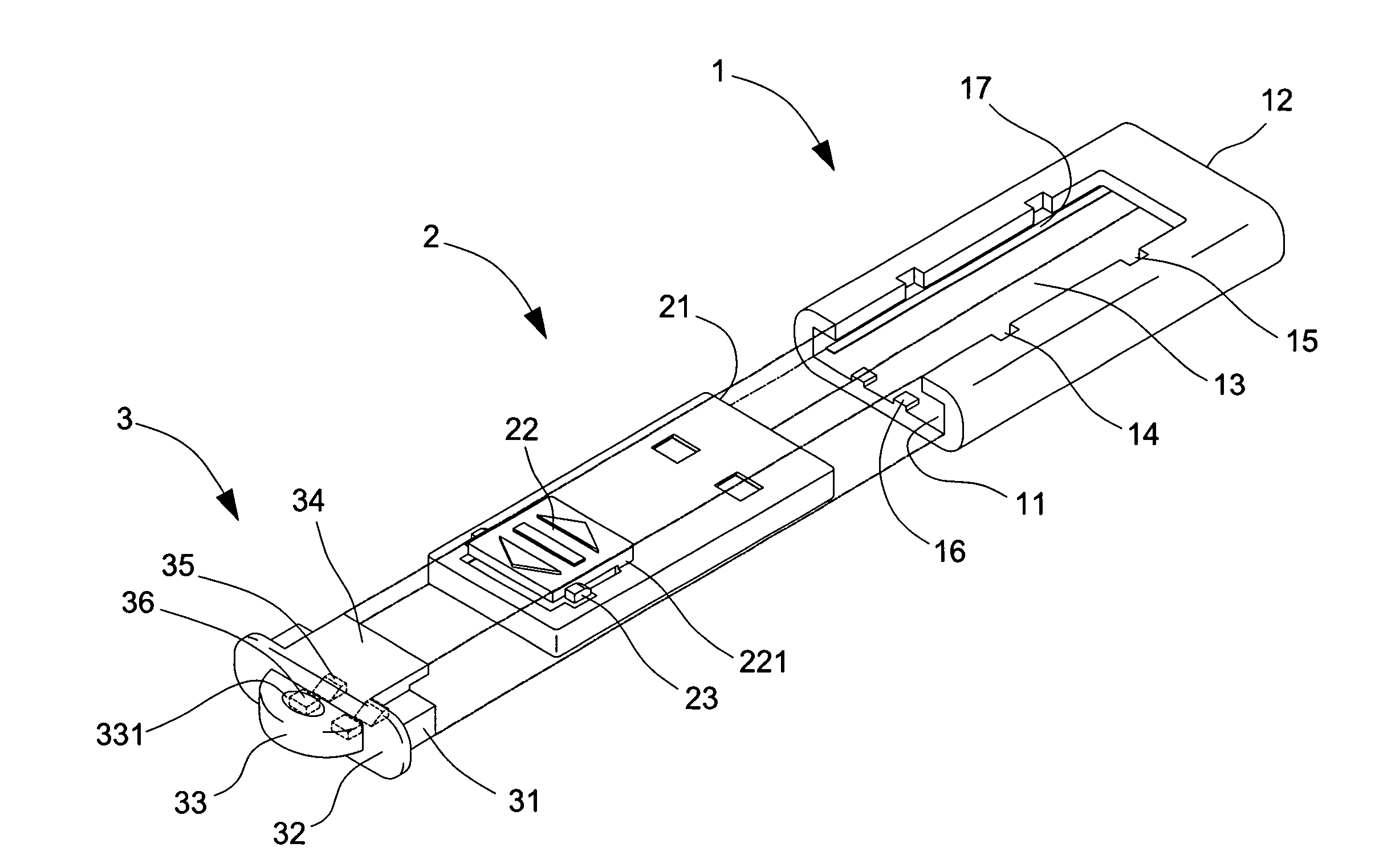 Extension structure for plastic molding portable memory product