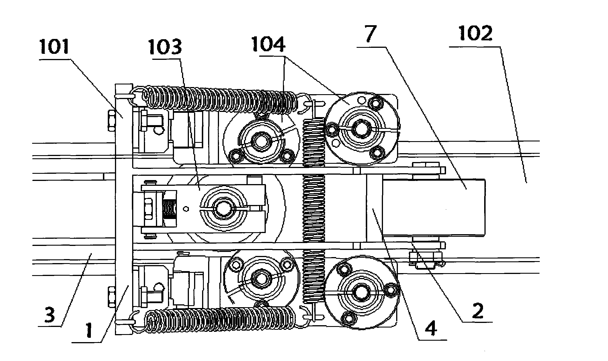 Cleaning brush device for track cleaning and maintaining vehicle