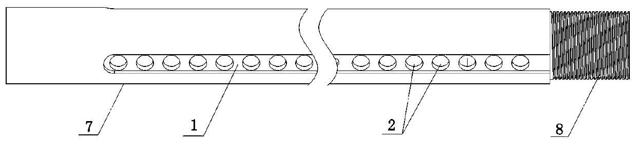 An axial groove protection hole pressure relief internal slag discharge drill pipe