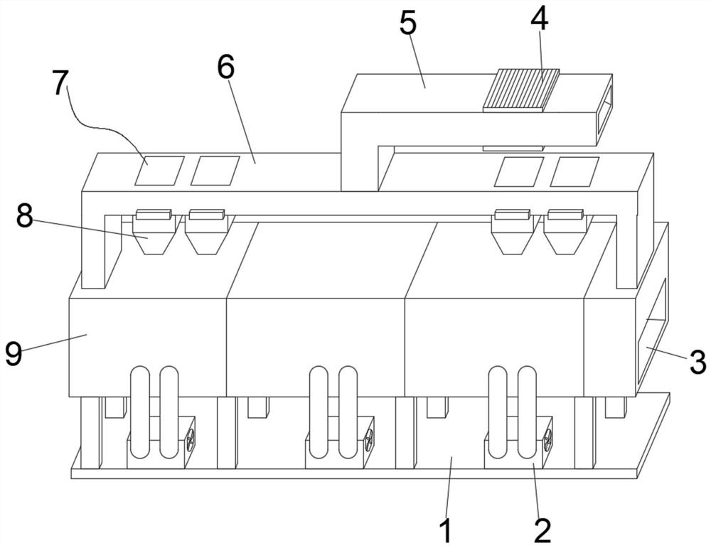 Online dust removal device for curing oven