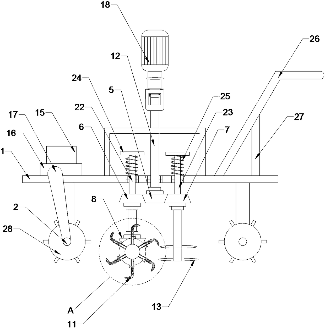 Agricultural soil turning device