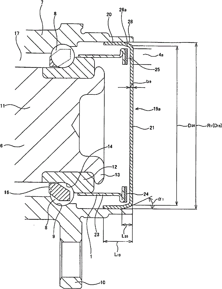 Rolling bearing unit for wheel support with coding device