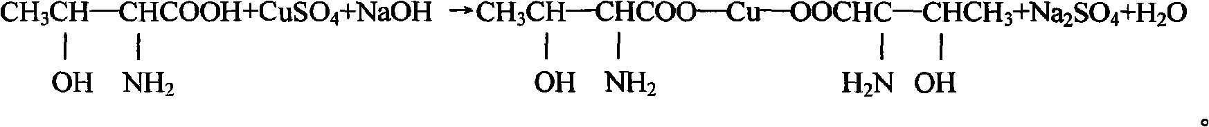 Copper-threonine and preparation method and application thereof