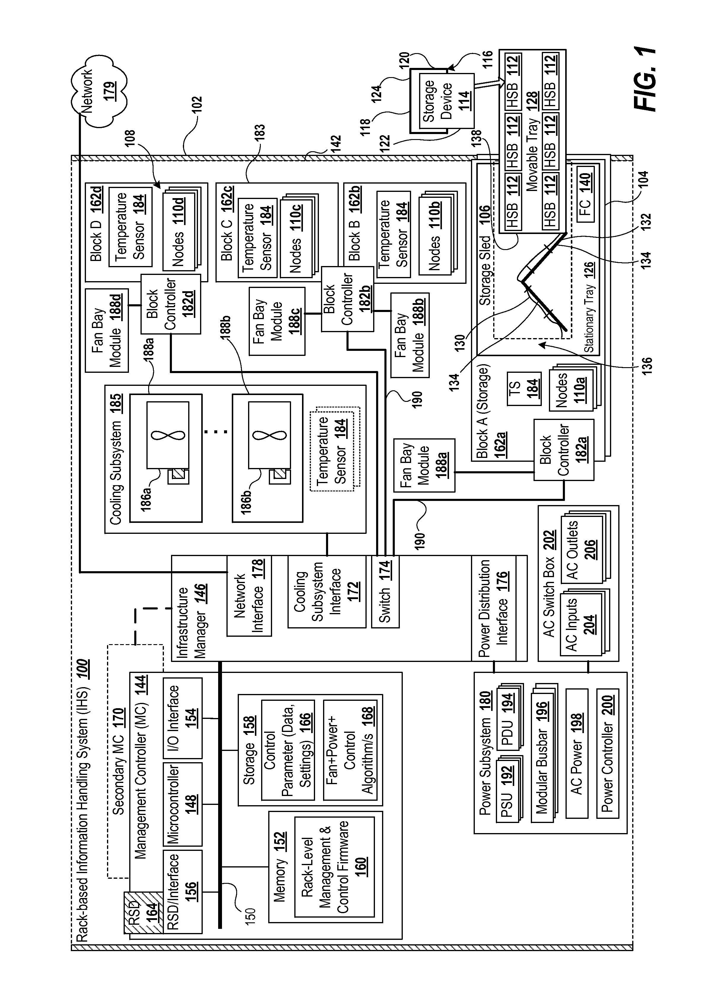 Single unit height storage sled with lateral storage device assembly supporting hot-removal of storage devices and slidable insertion and extraction from an information handling system rack