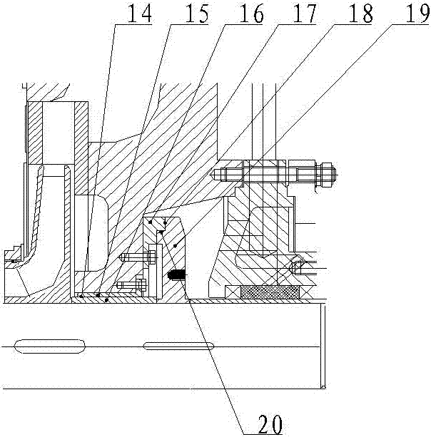 Method for increasing running efficiency of centrifugal water pump and combined elastic sealing device