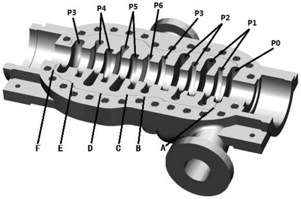 Horizontal axially split pump for guiding leaked liquid