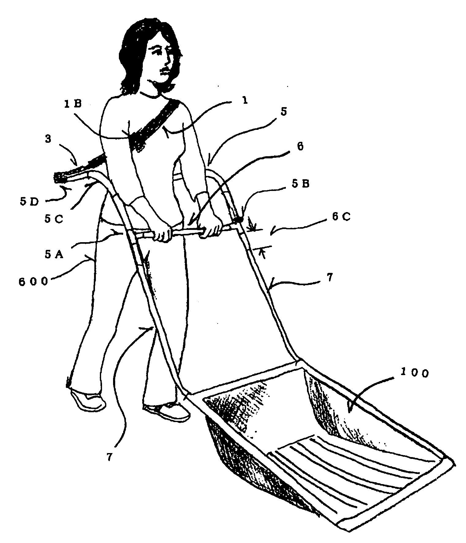Shoulder-Belt-Traction Hand-Push Tool