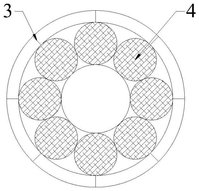 A grout-stopping device and a grouting anchor cable hole-sealing and grout-stopping method