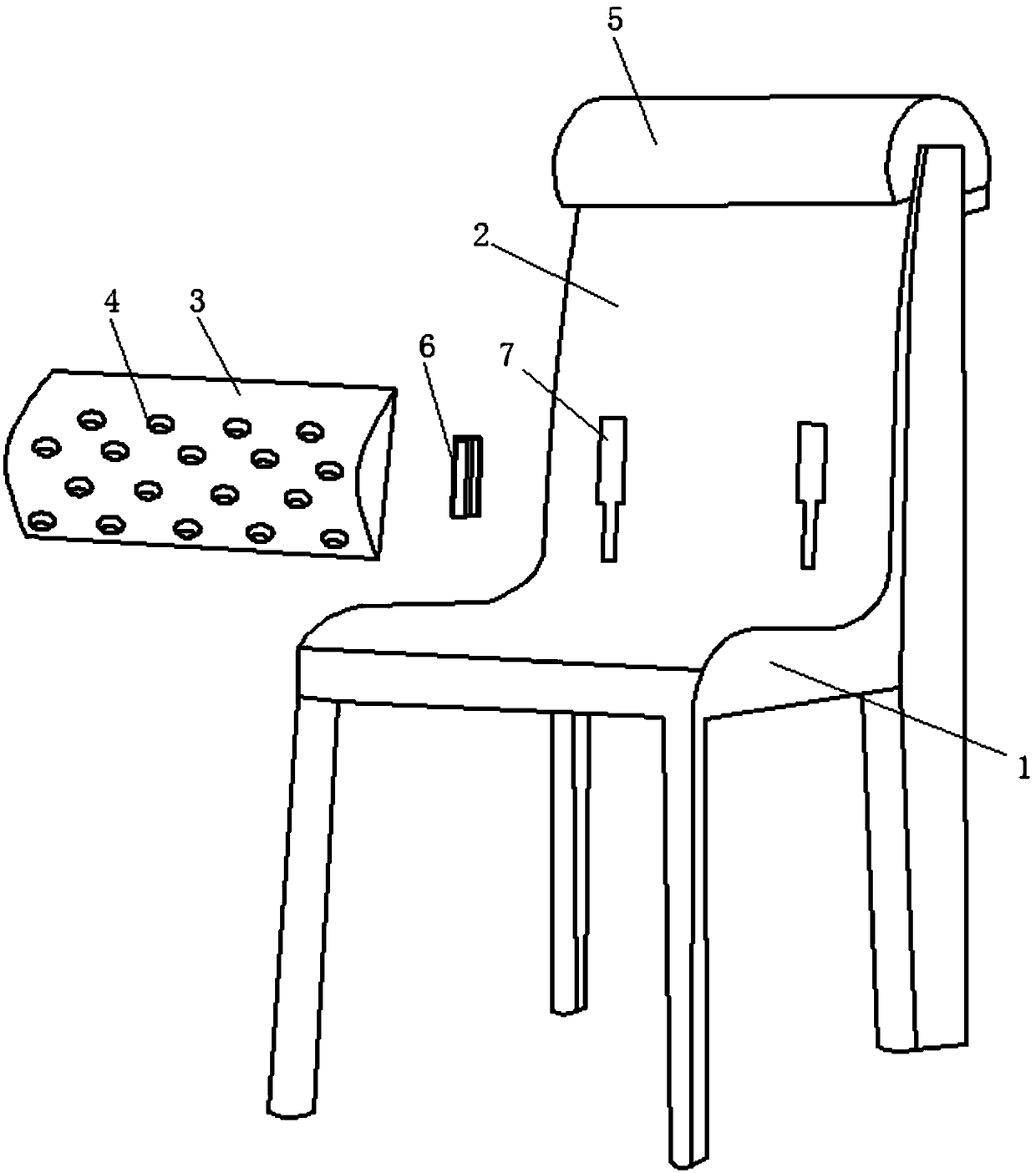 Fatigue-relieving office chair with cervical vertebra massage function