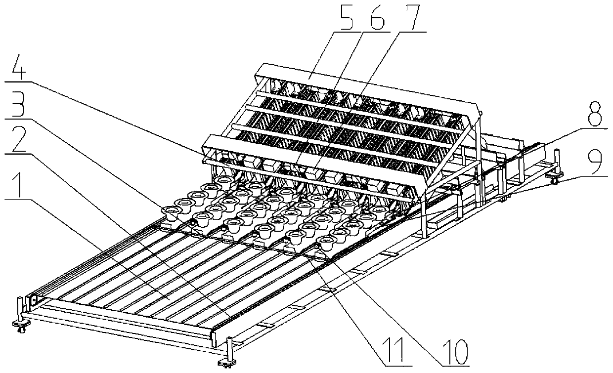 Automatic harvester for vegetables planted in planting troughs