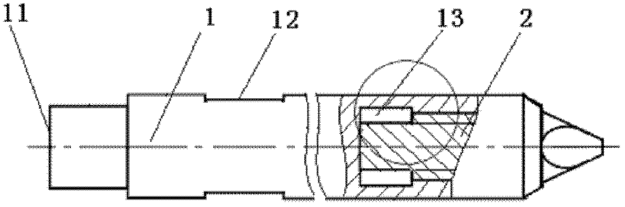 Structure of hydraulic breaker drill rod, and method for embedding alloy drill bit of hydraulic breaker drill rod
