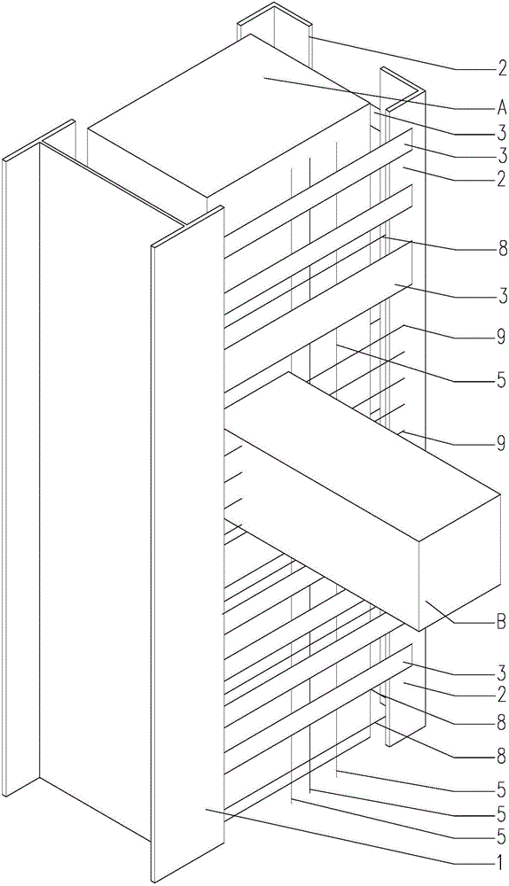 Reinforcing structure for reinforcing concrete column beam and reinforcing construction method of reinforcing structure