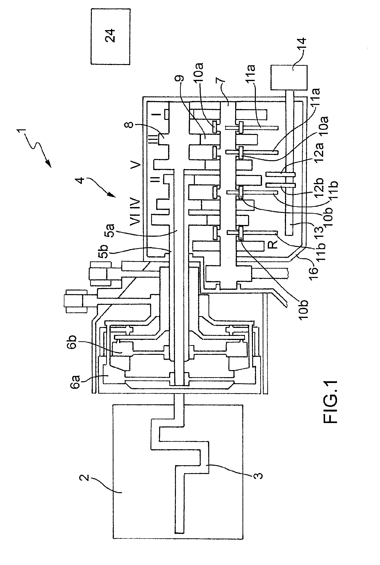 Double-clutch gearchange