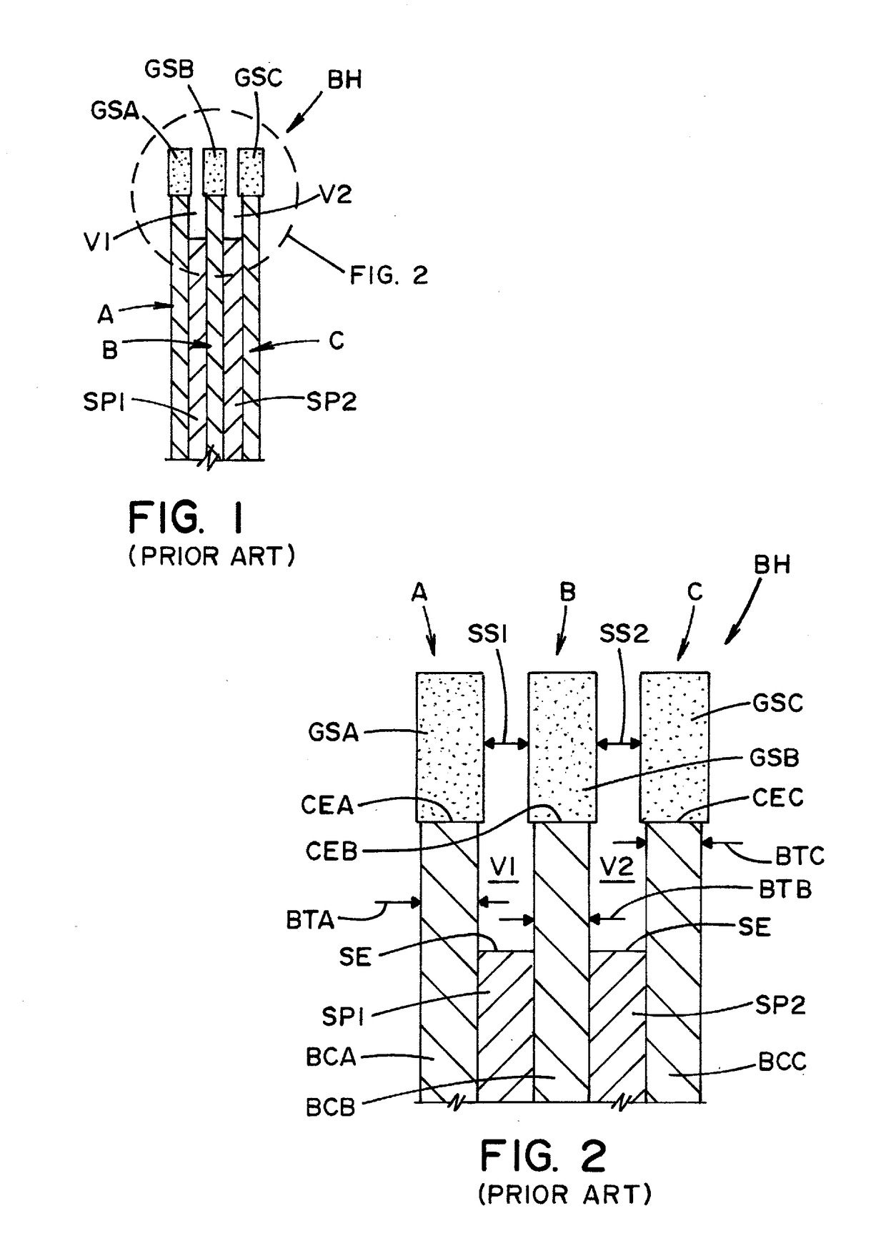 Blade head, blade and method for eliminating spacers in multiple blade stacks