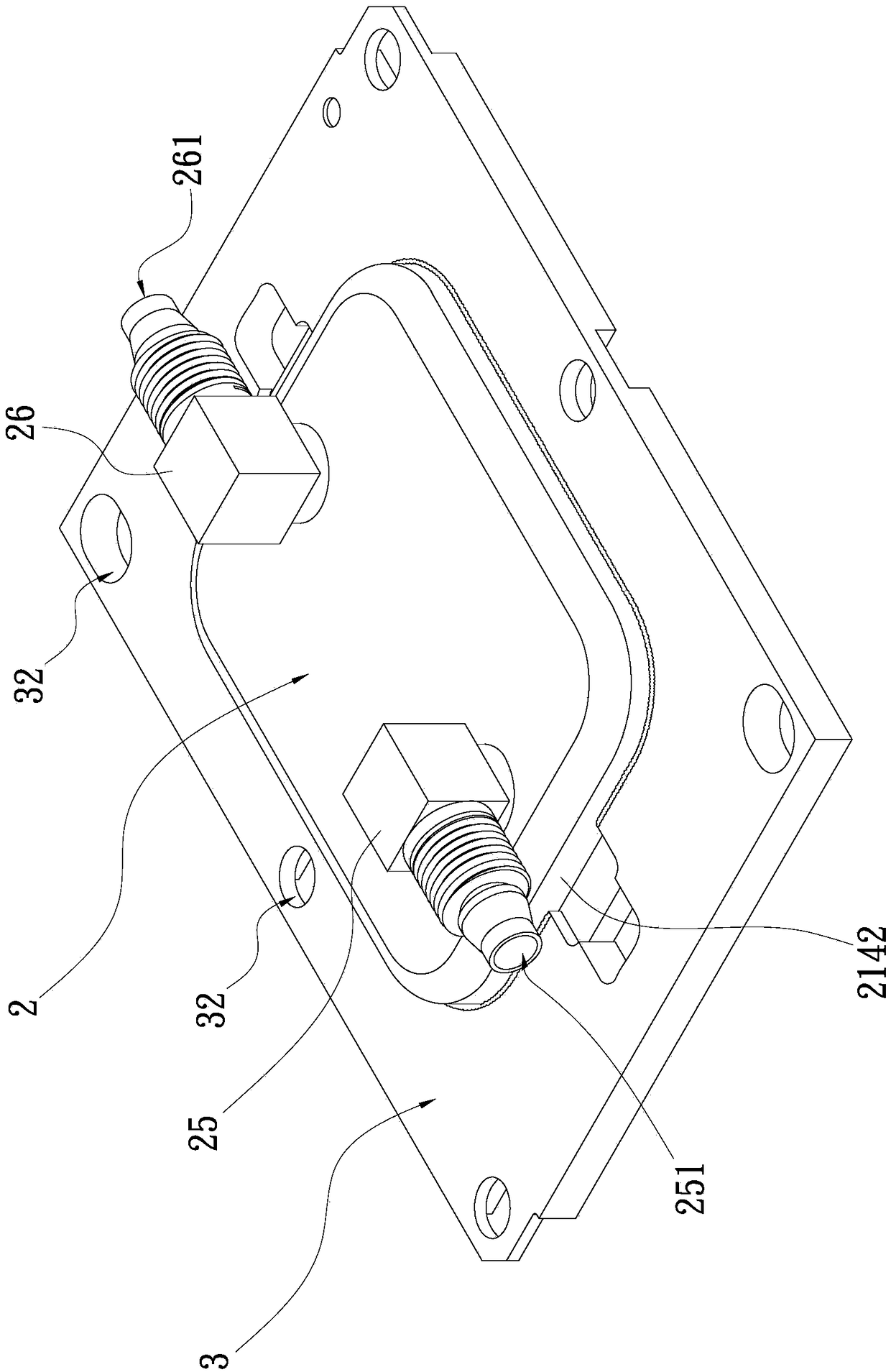 A water-cooled head buckle structure