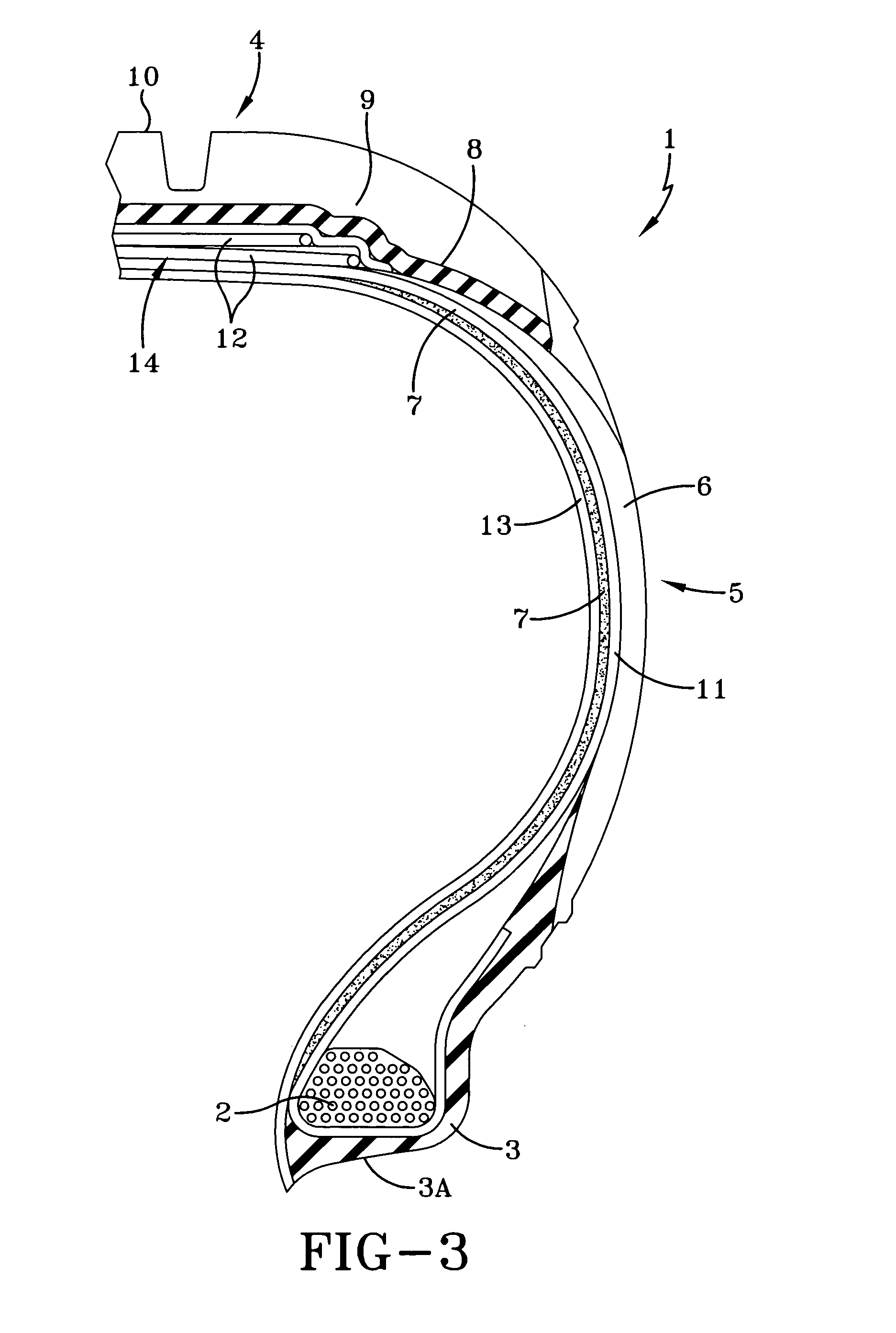Pneumatic tire with electrically conductive cord extending between a bead portion and a tread portion of the tire