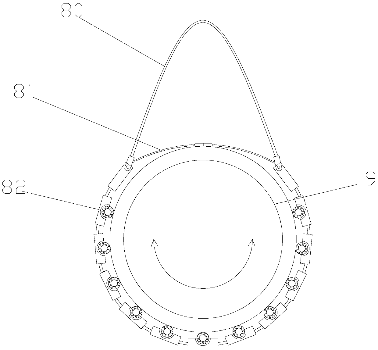 A support device for natural gas pipeline construction