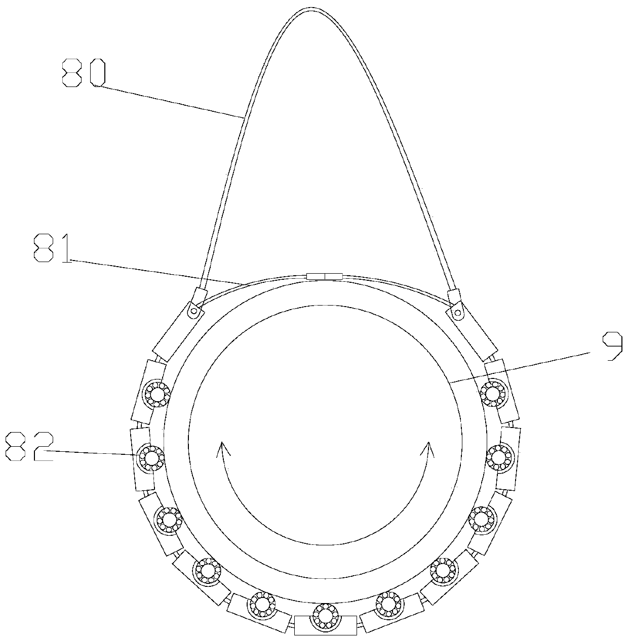 A support device for natural gas pipeline construction